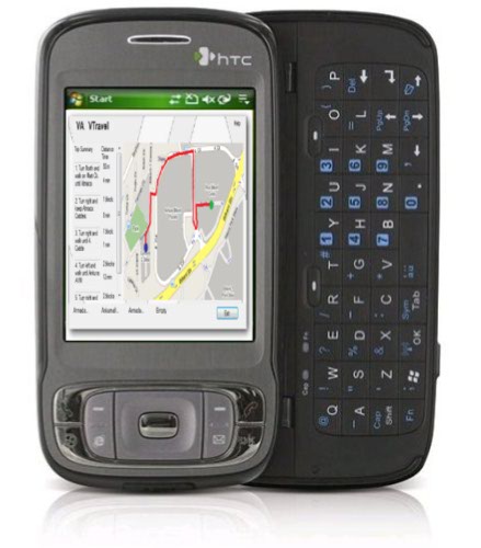 VTravel application running on HTC Smartphone