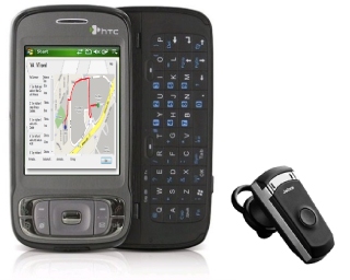 VTravel package, which includes HTC smartphone and bluetooth headset